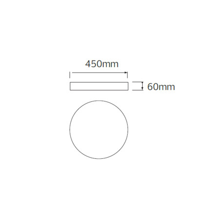 Світлодіодний LED світильник 40W 6400K 2800Lm 450х60мм чорний круглий