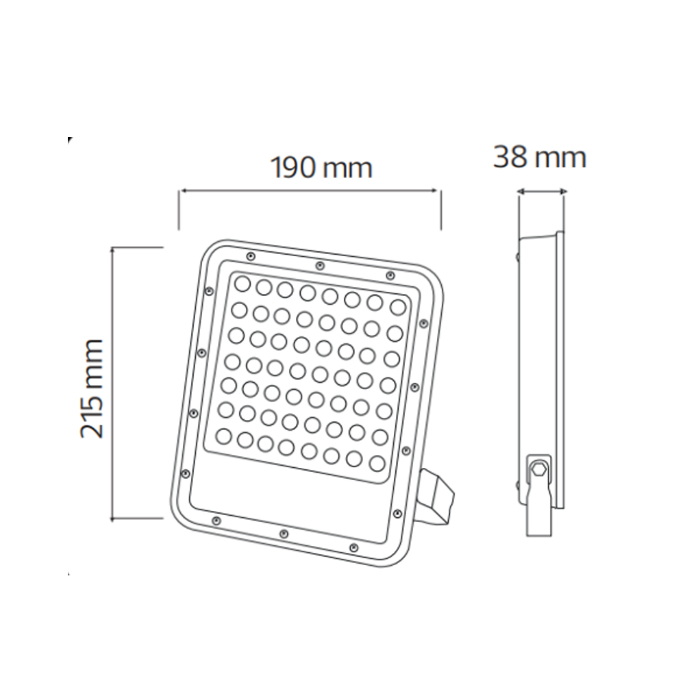 Світлодіодний LED прожектор 50W 6400K 6000Lm IP65 сірий Світлодіодний LED прожектор 50W 6400K 6000Lm IP65 сірий