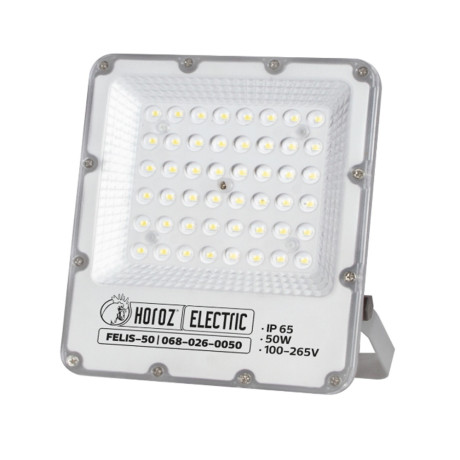 Світлодіодний LED прожектор 50W 6400K 6000Lm IP65 сірий
