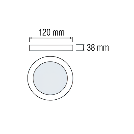 Світлодіодний LED світильник 12W 3CCT 1050Lm ІР20 120х38мм чорний круглий