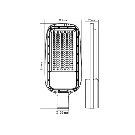 Світлодіодний LED прожектор консольний 150W 6400K 17600Lm IP65 516x225мм сірий