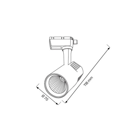 Світлодіодний LED світильник трековий COB LED 20W 3CCT 1600Lm чорний