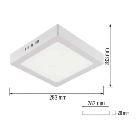 Світлодіодний LED світильник 28W 4200K 1960Lm 283мм білий квадратний
