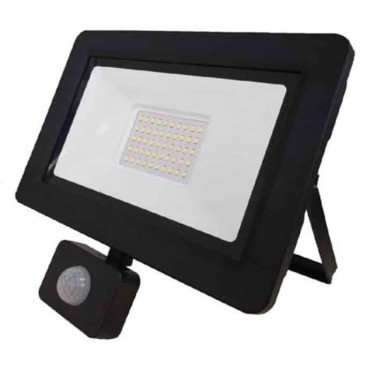 Світлодіодний LED прожектор з датчиком руху 50W 6400K 4000Lm IP65 чорний Світлодіодний LED прожектор з датчиком руху 50W 6400K 4000Lm IP65 чорний