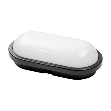 Світлодіодний LED світильник 15W 4200K 1500Lm IP65 115х215мм овальний чорний