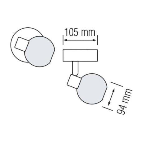 Світильник стельовий під лампу 1xE14 105mm матовий хром