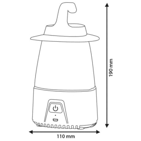 Ліхтарик світлодіодний акумуляторний 25W 40-550Lm IP20 110х190мм настільний жовтий