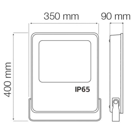 Світлодіодний LED прожектор 200W 6400K 19000Lm IP65 чорний 400x350мм