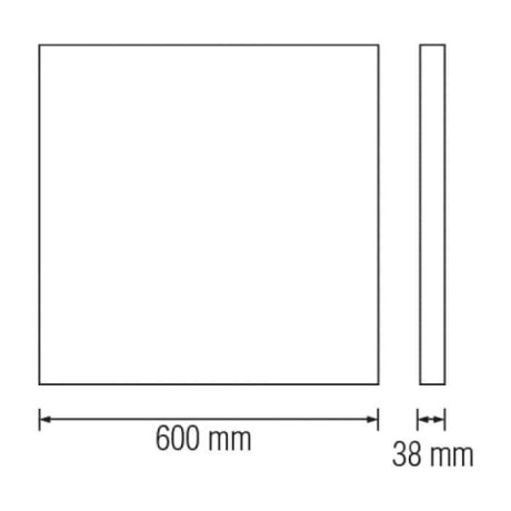 Світлодіодна LED панель 48W 6400K 3800Lm накладна 600x600x38мм біла
