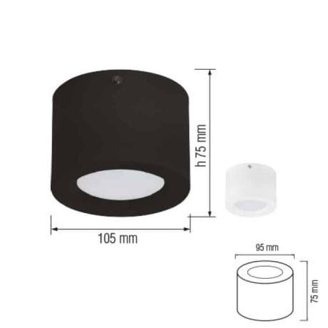 Світлодіодний LED світильник 5W 4200K 350Lm 105х75мм білий круглий