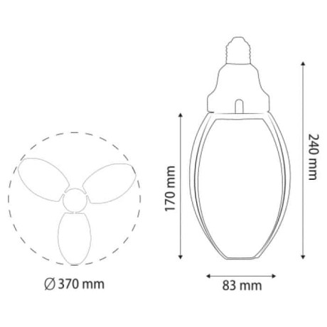 Світлодіодна LED лампа Тріо поворотна 36W Е27 3200Lm 6400K