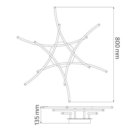 Світлодіодний LED світильник 50W 4000K 2750Lm 800х800мм чорний
