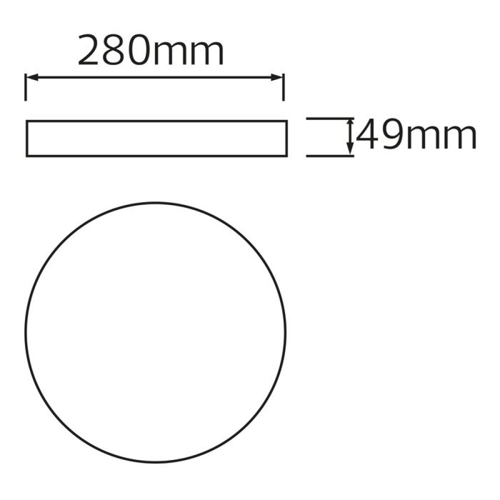 Світлодіодний LED світильник 20W 6400K 1700Lm 280х49мм ІР54 білий круглий Світлодіодний LED світильник 20W 6400K 1700Lm 280х49мм ІР54 білий круглий