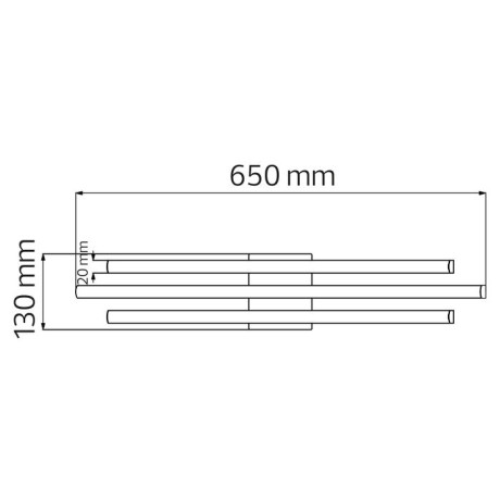 Світлодіодний LED світильник 30W 4000K1800Lm 650х130мм чорний