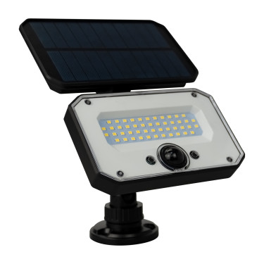Світлодіодний LED прожектор на сонячній панелі 16W 1600Lm 6400K IP54 з датчиком руху чорний