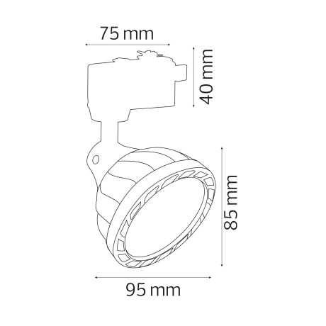 Світлодіодний LED світильник трековий SMD LED 26W 4200K 1700Lm чорний