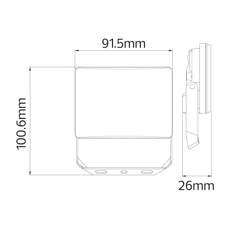 Світлодіодний LED прожектор 10W 6400K 1100Lm IP65 чорний