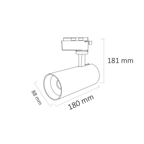 Світлодіодний LED світильник трековий COB LED 40W 4200K 3000Lm чорний