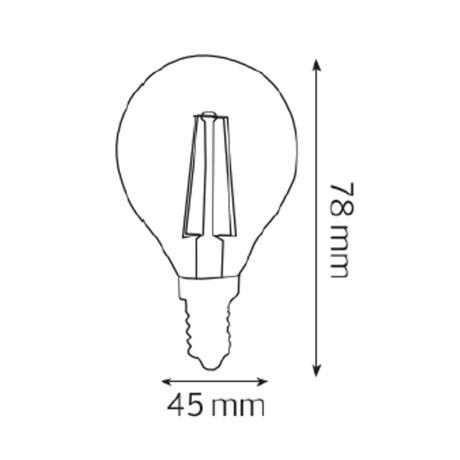 Світлодіодна LED лампа філамент 6W шарік Е14 700Lm 2700К