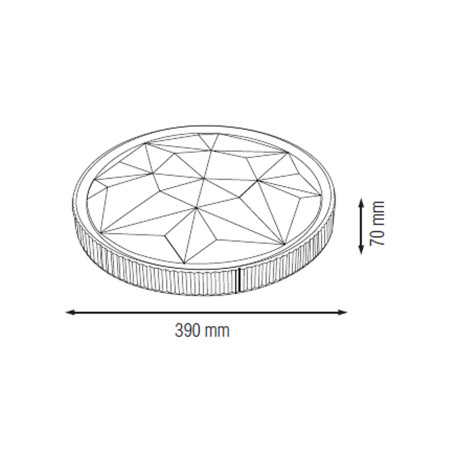 Світлодіодний LED світильник стельовий 36W 4200K 3600lm 390мм круглий сірий