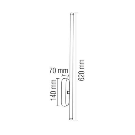 Світлодіодний LED світильник настінний 10W 4200K 372lm 620мм чорний
