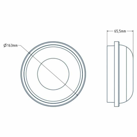 Світлодіодний LED світильник 15W 6400K 1500Lm IP65 163мм круглий білий