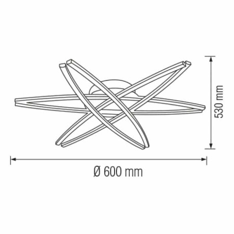 Світлодіодний LED світильник 35W 4000K 2100Lm 600х530мм кольору хром