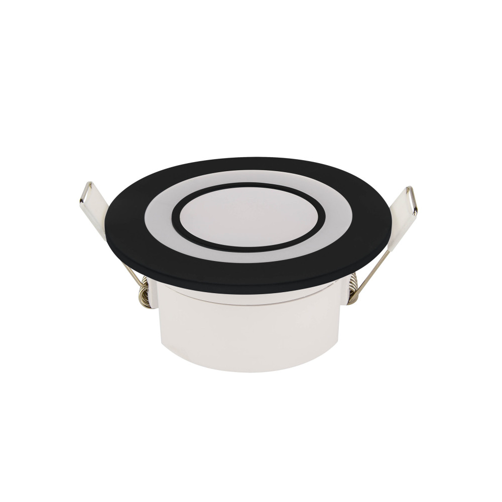 Світлодіодний LED світильник 5W 4200K 350Lm врізний d-82мм чорний круглий