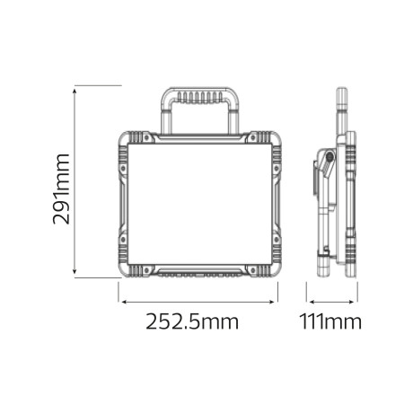 Світлодіодний LED прожектор переносний 30W 5000K 3250Lm IP54 з розеткою та вимикачем червоний