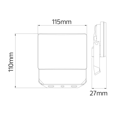 Світлодіодний LED прожектор 20W 6400K 2200Lm IP65 чорний