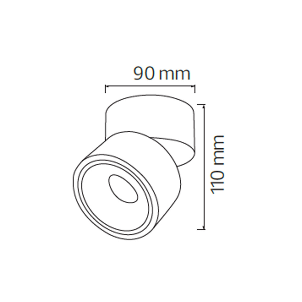 Світлодіодний LED світильник поворотний 15W 4200K 1200Lm 100х100мм чорний круглий Світлодіодний LED світильник поворотний 15W 4200K 1200Lm 100х100мм чорний круглий