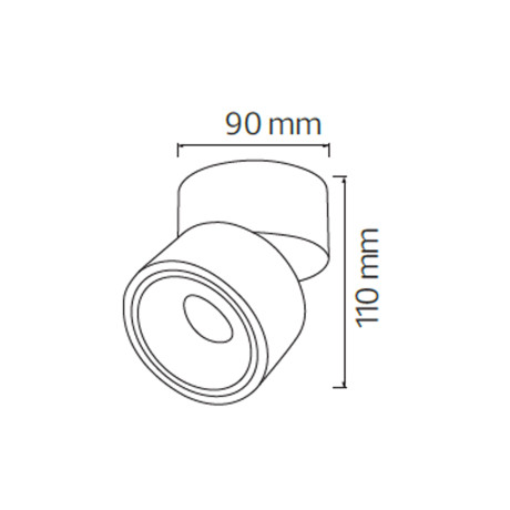 Світлодіодний LED світильник поворотний 15W 4200K 1200Lm 100х100мм чорний круглий
