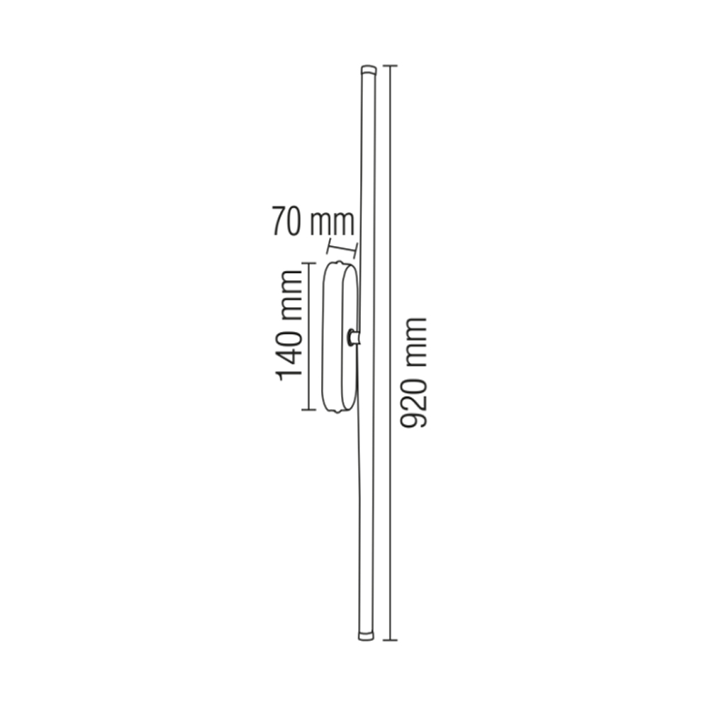 Світлодіодний LED світильник настінний 14W 4200K 680lm 920мм чорний Світлодіодний LED світильник настінний 14W 4200K 680lm 920мм чорний