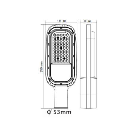 Світлодіодний LED прожектор консольний 50W 6400K 5750Lm IP65 350x141мм сірий