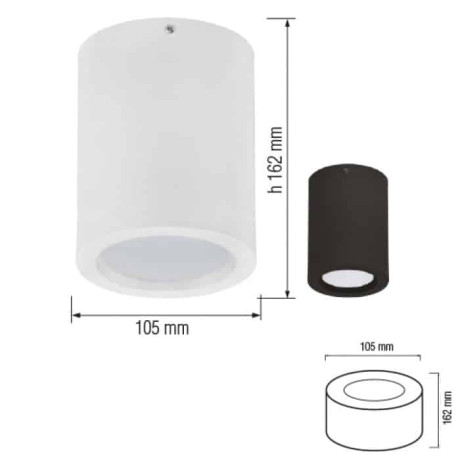 Світлодіодний LED світильник 5W 4200K 350Lm 105х162мм білий круглий