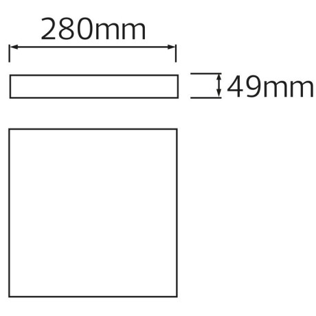 Світлодіодний LED світильник 20W 6400K 1700Lm 280х49мм ІР54 білий квадратний