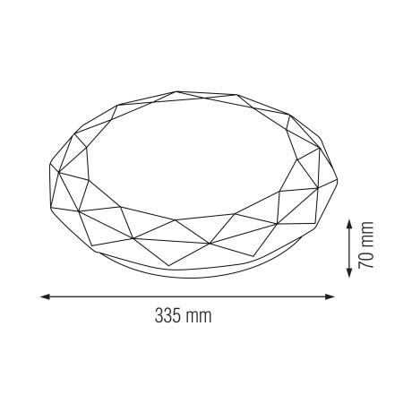 Світлодіодний LED світильник стельовий 24W 6400K 2400lm 330мм круглий білий