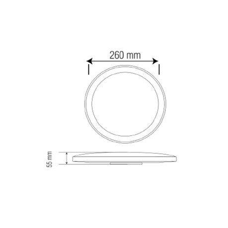 Світлодіодний LED світильник 30W 6400K 3200Lm 260х55мм чорний круглий