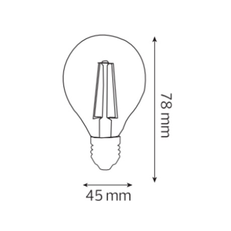 Світлодіодна LED лампа філамент 6W шарік Е27 700Lm 2700К