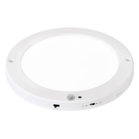 Світлодіодний LED світильник 18W 3ССТ 1530Lm накладний/врізний з датчиком руху 220х23мм білий круглий