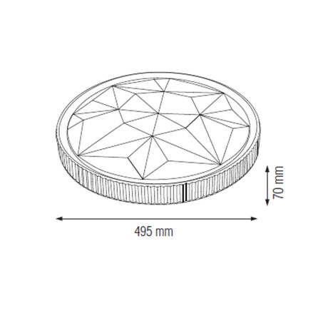 Світлодіодний LED світильник стельовий 48W 4200K 4800lm 495мм круглий сірий