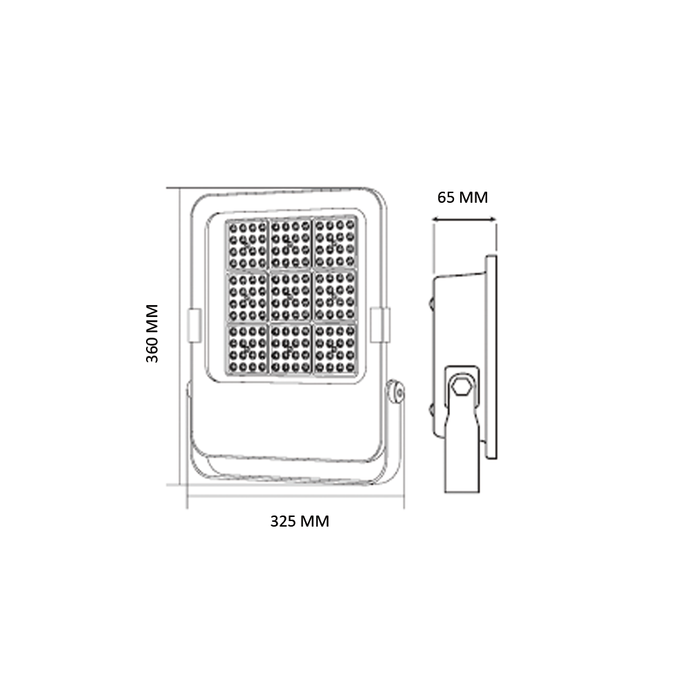 Світлодіодний LED прожектор 200W 6400K 24000Lm IP65 чорний 360х325мм Світлодіодний LED прожектор 200W 6400K 24000Lm IP65 чорний 360х325мм