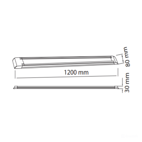 Світлодіодний LED світильник лінійний 60W 6400К 4500Lm 1200мм чорний