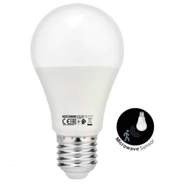 Світлодіодна LED лампа з датчиком руху(5-8м) А60 10W E27 1032Lm 4200K