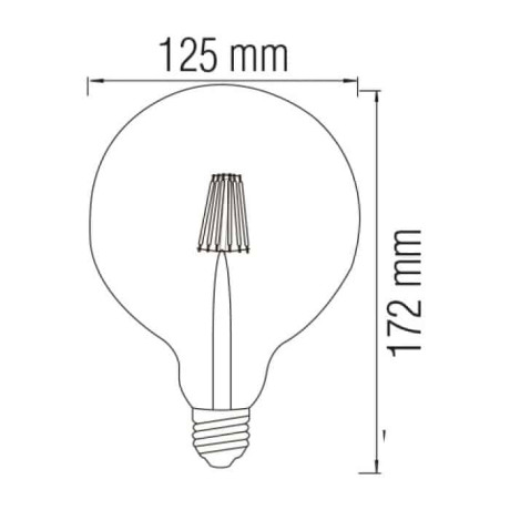 Світлодіодна LED лампа філамент Глоб 6W Е27 540Lm 2200К
