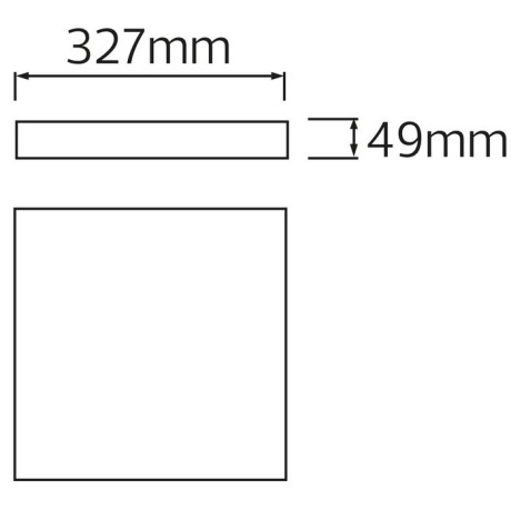 Світлодіодний LED світильник 30W 6400K 2550Lm 327х49мм ІР54 білий квадратний