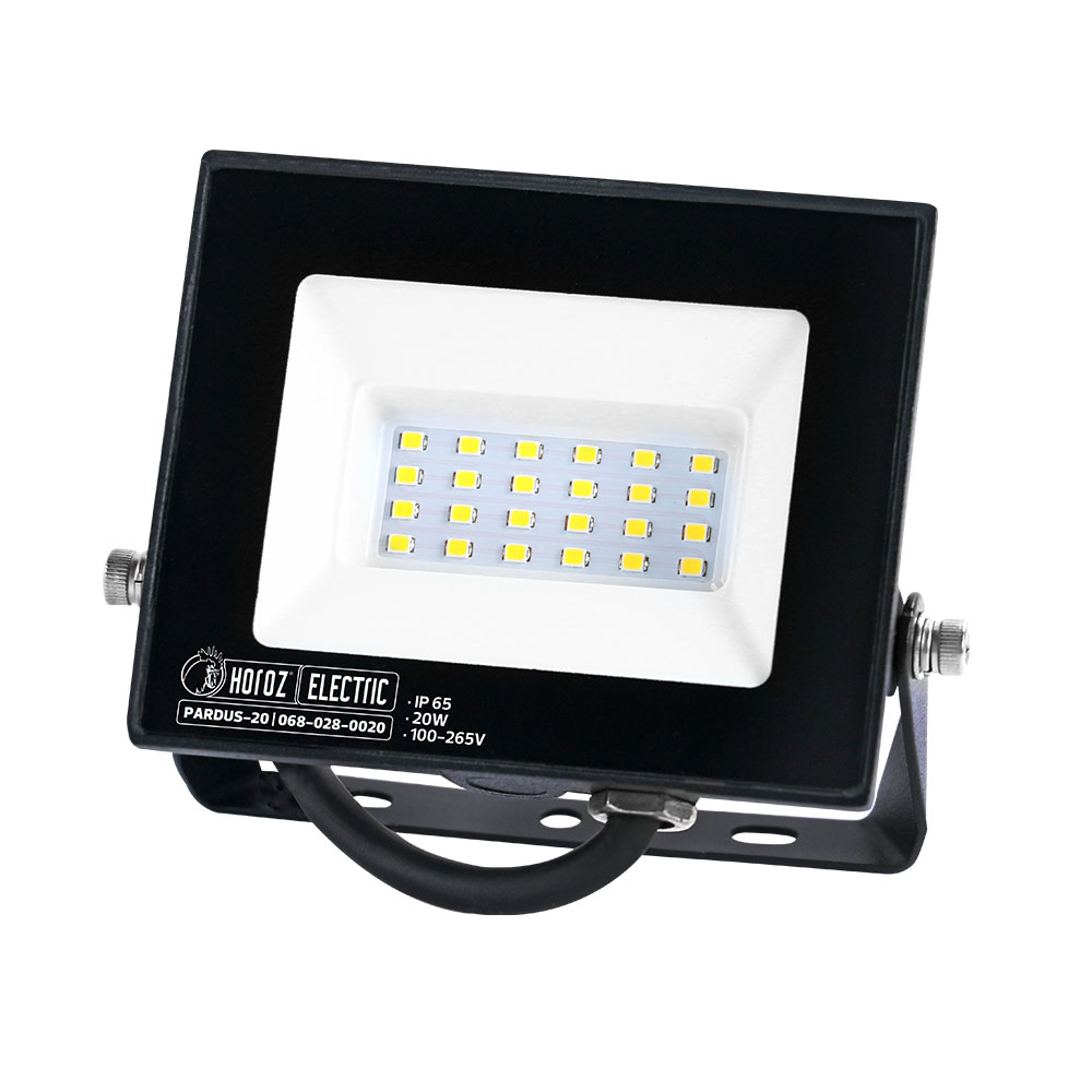 Світлодіодний LED прожектор 20W 6400K 1800Lm IP65 чорний