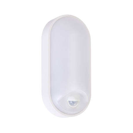 Світлодіодний LED світильник стельовий 15W IP54 3ССТ 1200Lm з датчиком руху 220х106мм овал білий