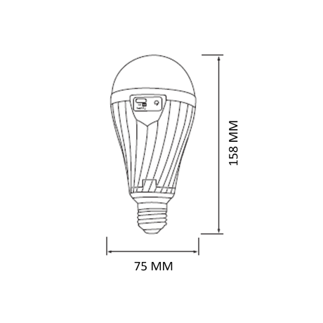 Світлодіодна LED лампа акумуляторна 12W Е27 550Lm/1150Lm 6400K