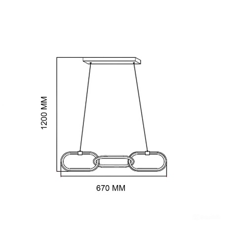 Світлодіодний LED світильник 20W 4000K 1200Lm 670мм чорний